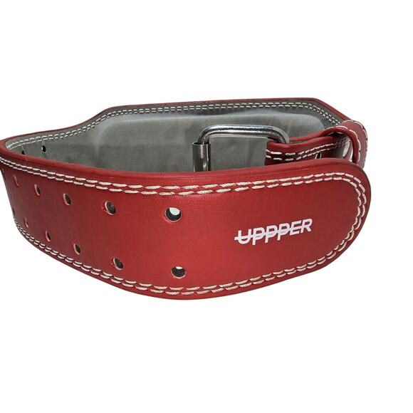 UPPPER Lifting Belt Red With Double Prong Buckle - Picture 5 of 8
